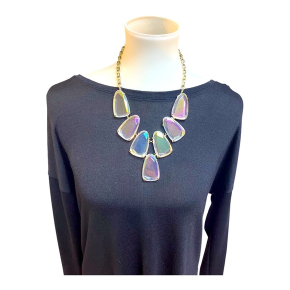 2 for 1 🎉 Kendra Scott Harlow Necklace + Earrings Iridescent Dichroic stones - Picture 3 of 9